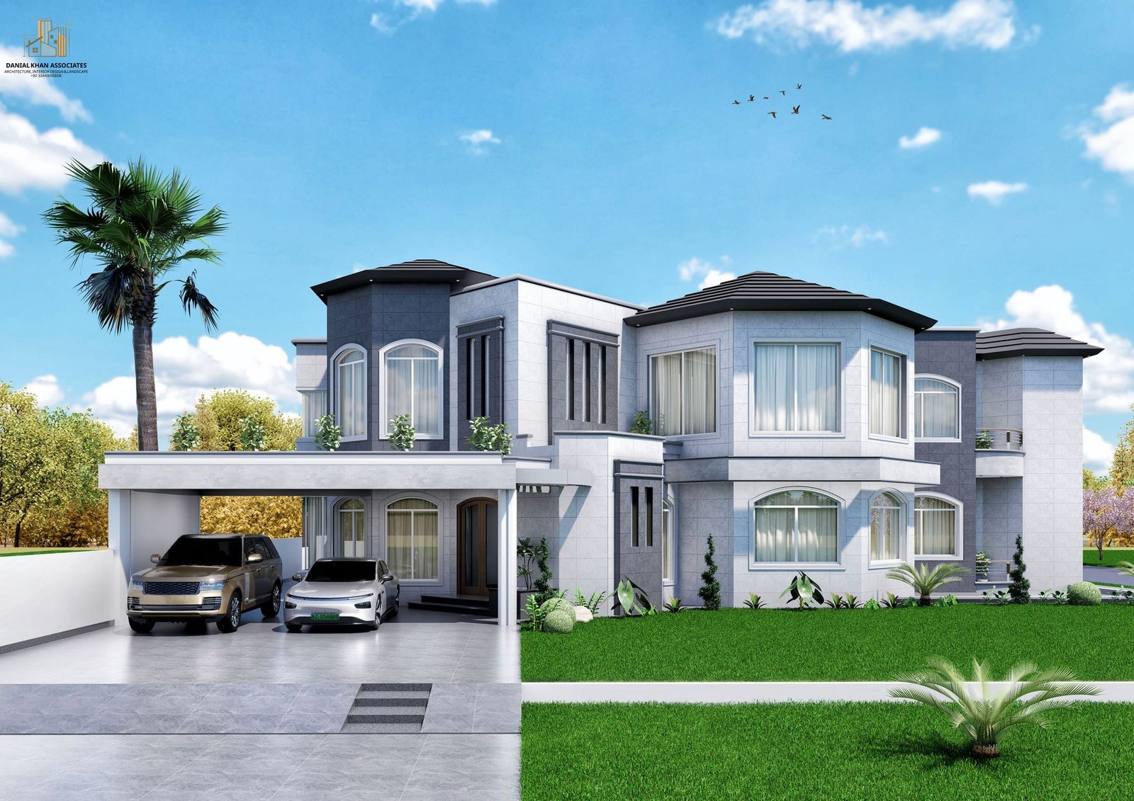 Pentagonal house, 2 Kanal — elevation